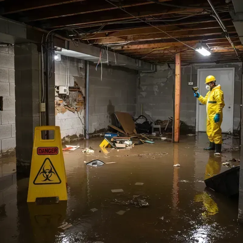 Flooded Basement Electrical Hazard in Clinton, IL Property